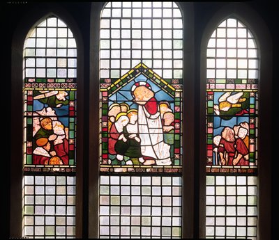 Bergprekenen, 1861 (farget glass) av Dante Gabriel Charles Rossetti